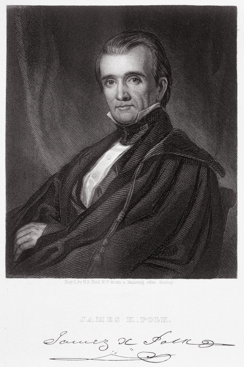 James Knox Polk, kaivertaja Henry Bryan Hall (1808-84). tekijältä George Peter Alexander Healy