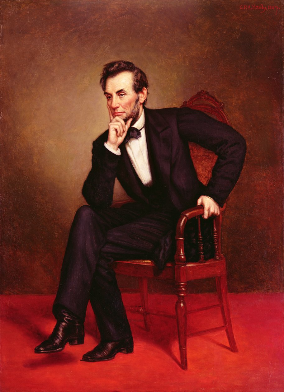 Abraham Lincolnin muotokuva (öljy kankaalle) tekijältä George Peter Alexander Healy