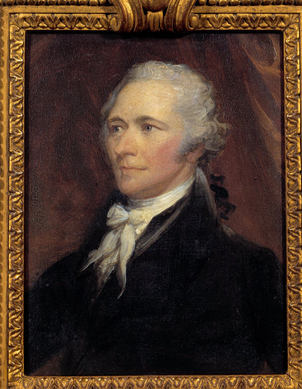 Muotokuva Alexander Hamiltonista (1757-1804) Yhdysvaltain valtiovarainministeristä George Healyn (1808-1894) maalaus 1800-luvun su. 0,25x0,2 m - Yhdysvaltain valtiovarainministerin Alexander Hamiltonin (1757-1804) muotokuva. Maalauksen tekijä tekijältä George Peter Alexander Healy