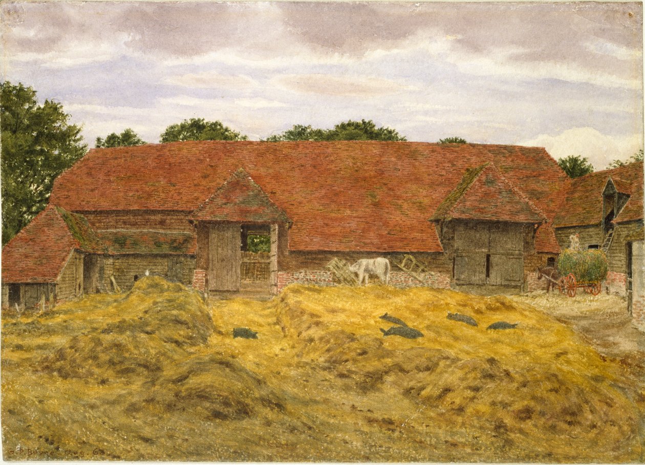 Punainen navetta Whitchurchissa, 1868 tekijältä George Price Boyce