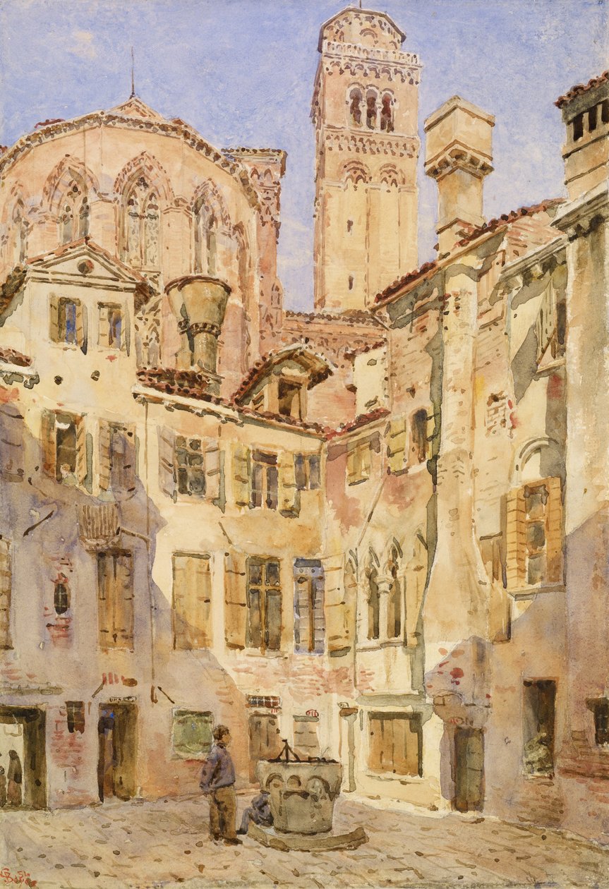 Frarin kirkko, Venetsia, Campiello San Roccosta, 1854 tekijältä George Price Boyce