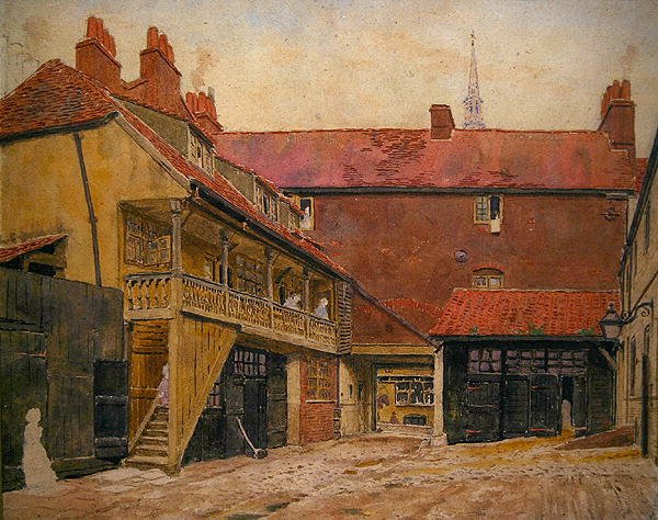The White Horse Inn (akvarelli paperille) tekijältä George Price Boyce