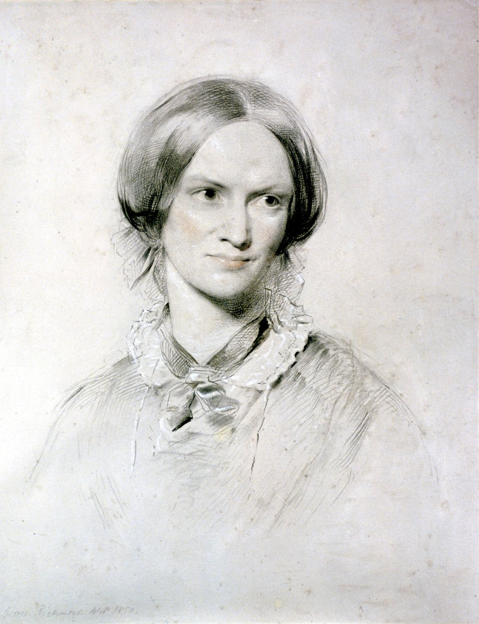Charlotte Bronte, englantilainen kirjailija, 1850 tekijältä George Richmond