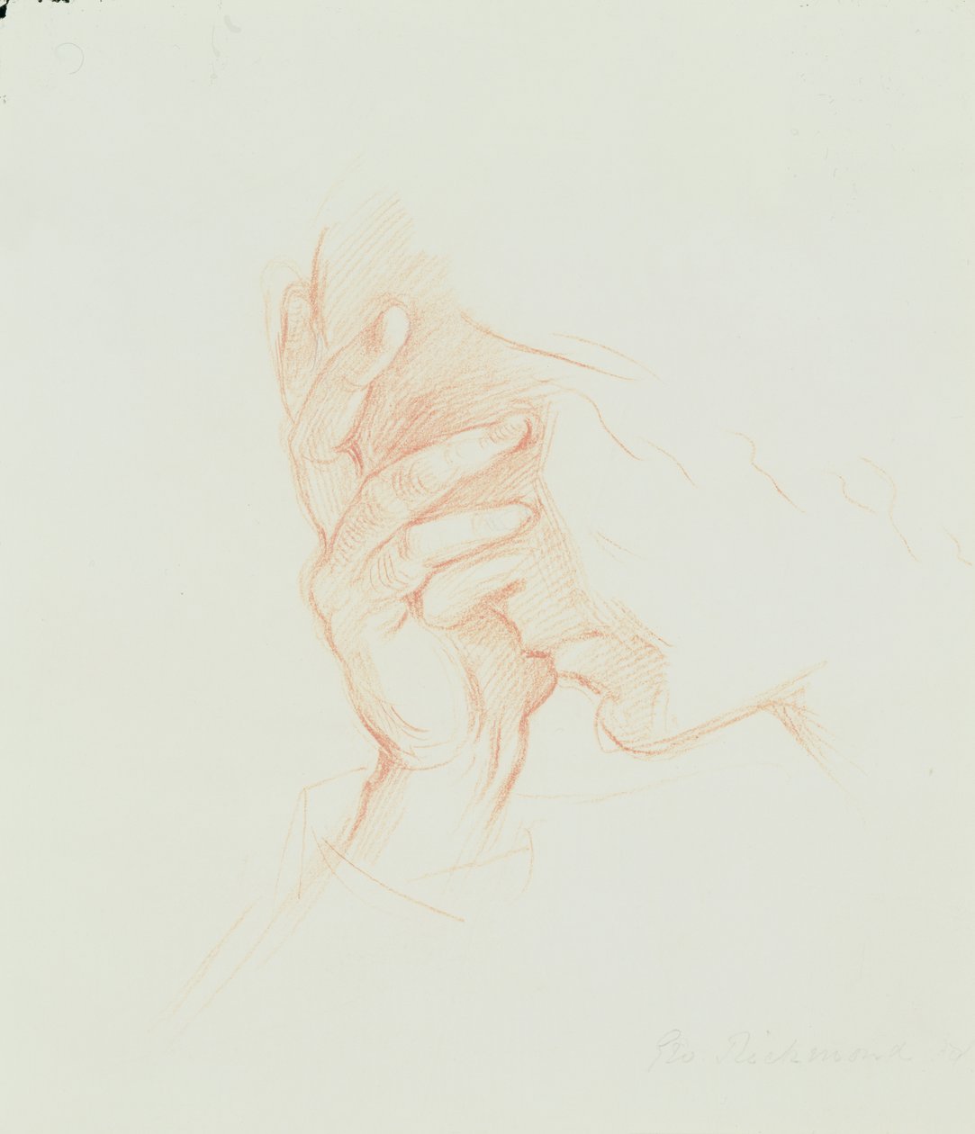 Naisen päätutkimus, n. 1835 (punainen liitu paperille) tekijältä George Richmond