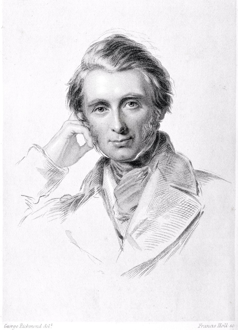 Francis Hollin (1815-84) kaivertama John Ruskinin (1819-1900) muotokuva tekijältä George Richmond
