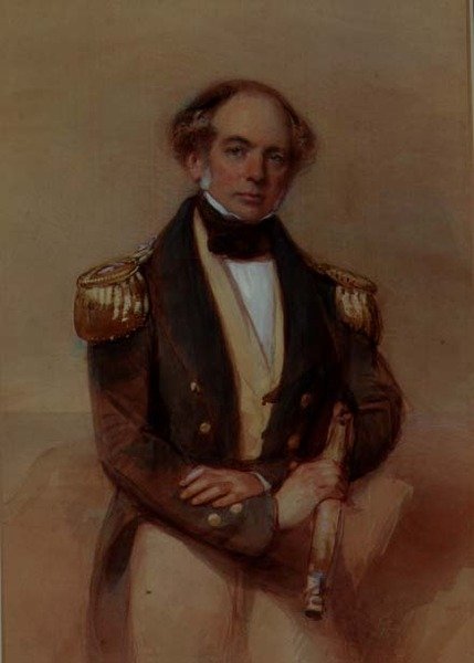 Kapteenin muotokuva (akvarelli) tekijältä George Richmond