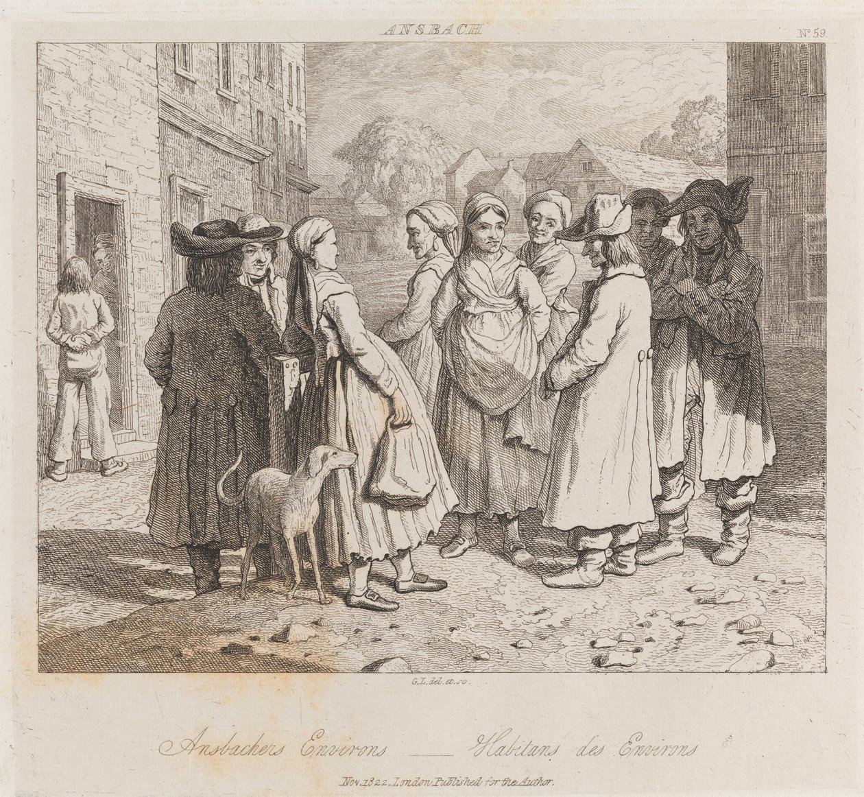 Anbachers, Ansbach, n. 1821 (etsaus) tekijältä George Robert Lewis
