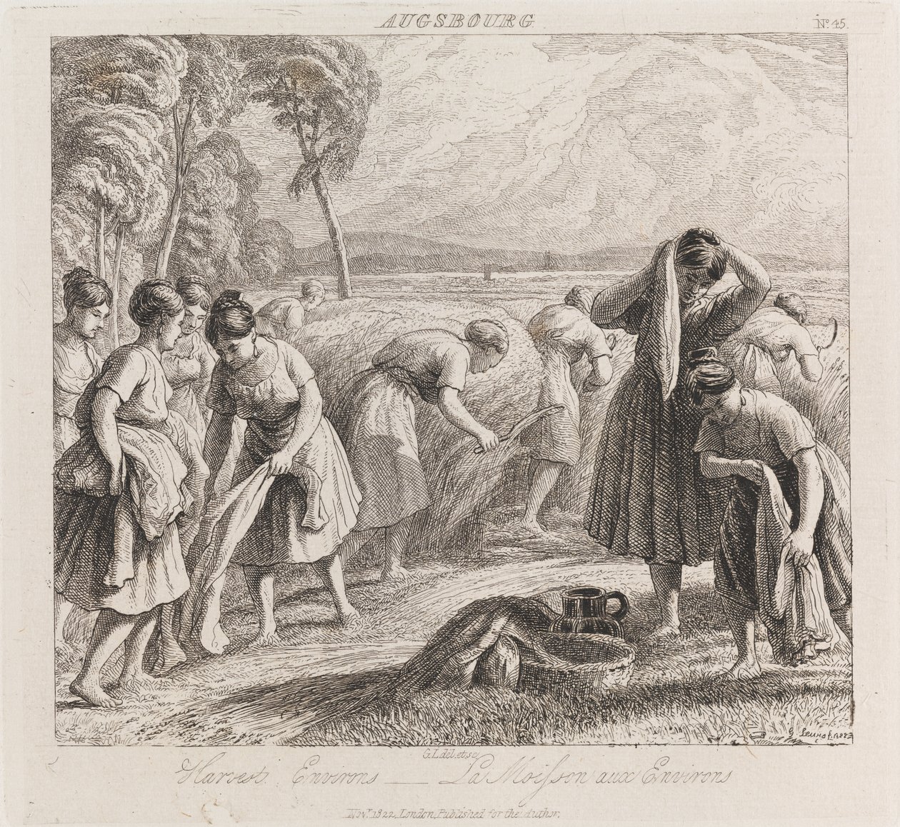 Harvest, Augsbourg, n. 1821 (etsaus) tekijältä George Robert Lewis