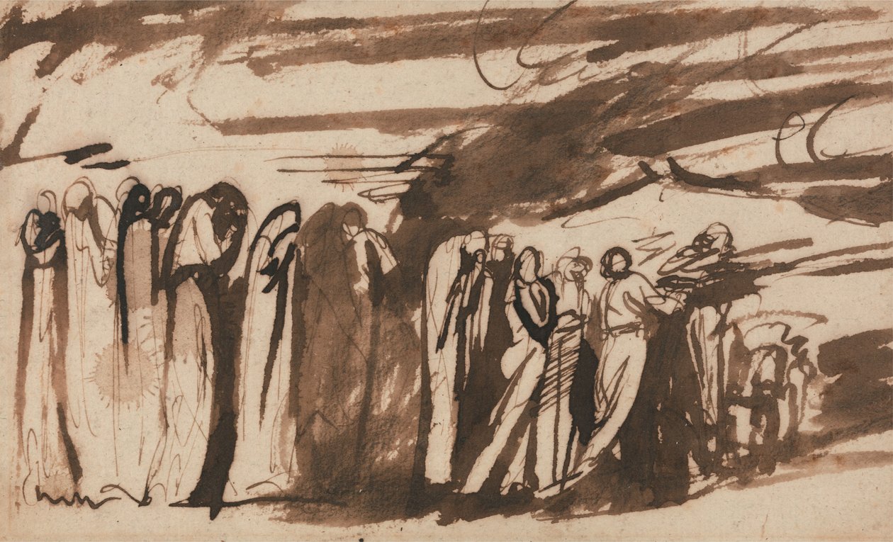 Kirottujen kulkue: Luonnos Danten ”Inferno”-teokseen tekijältä George Romney