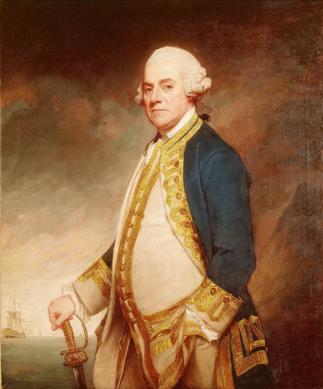 Amiraali Sir Charles Hardy (noin 1716-1780). tekijältä George Romney