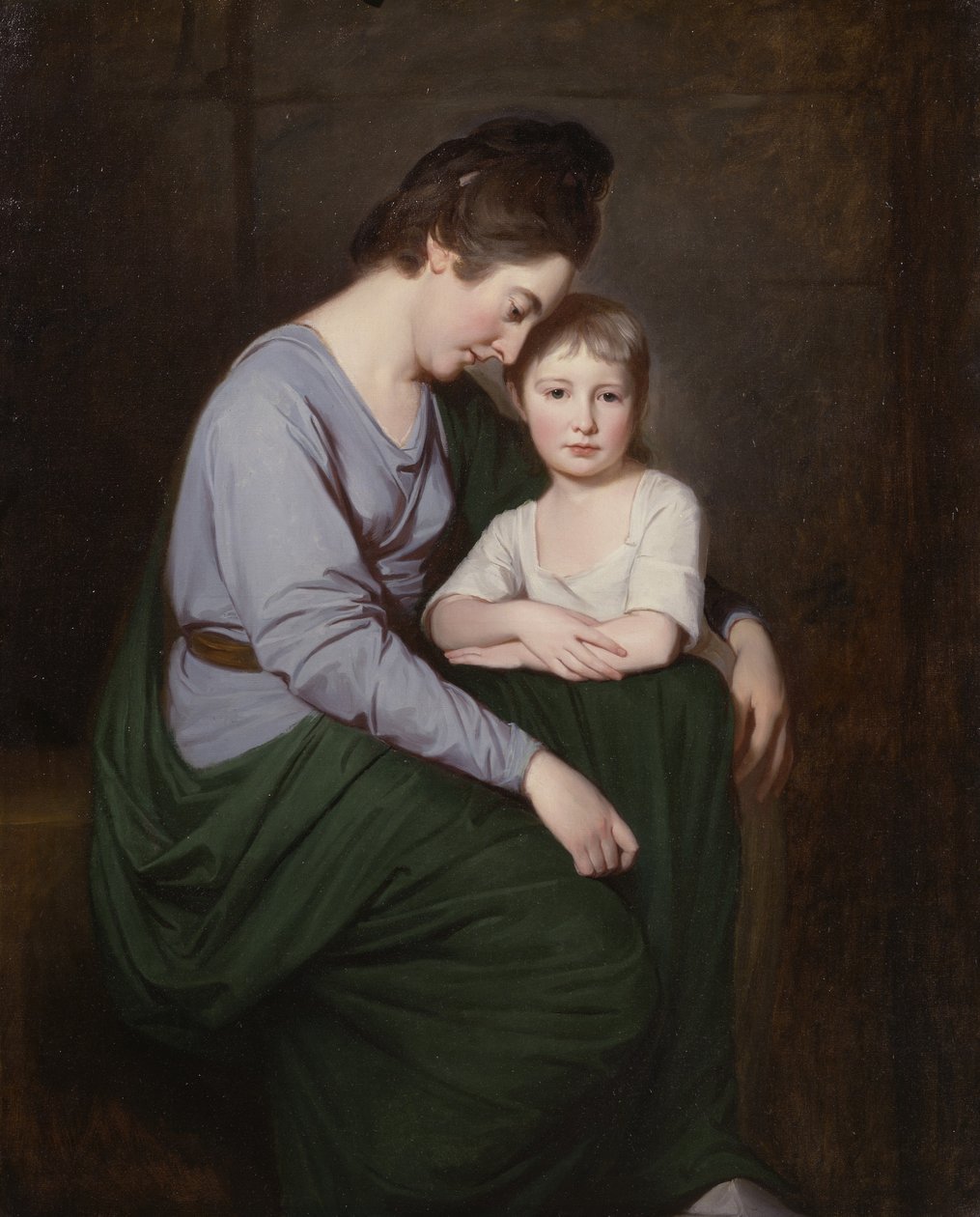 Ann Wilson tyttärensä Sybillin kanssa, n. 1776-1777 (öljy kankaalle) tekijältä George Romney
