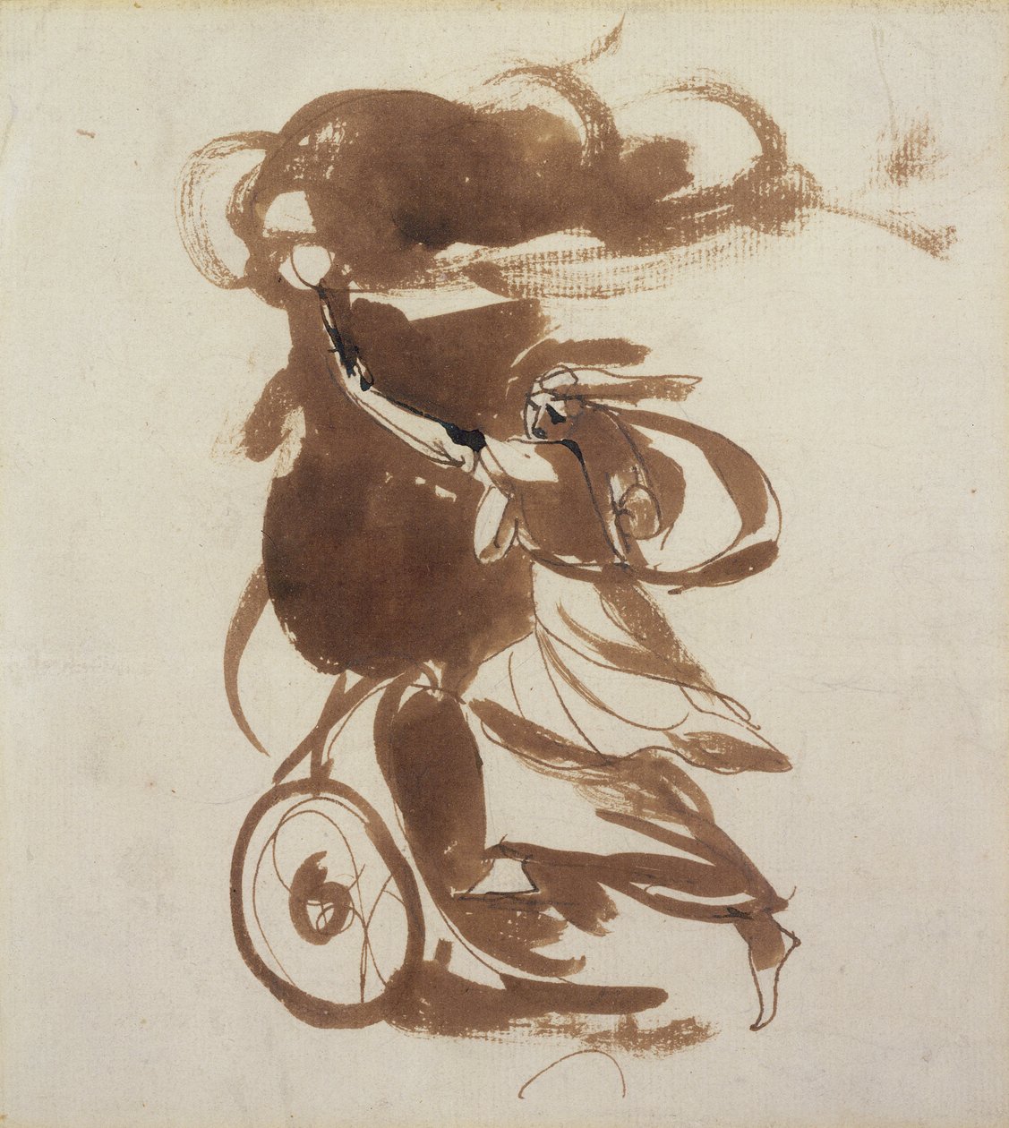Emma Hart hahmona Medea (kynä ja ruskea muste ja pesu lyijykynän jäljet paperille) tekijältä George Romney