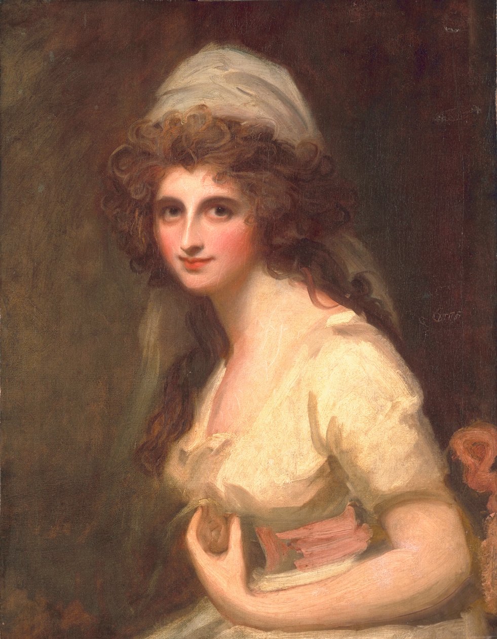 Emma Hart valkoisessa turbaanissa, n. 1791 tekijältä George Romney