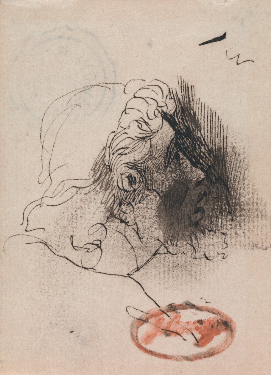 Miehen pää profiilista tekijältä George Romney