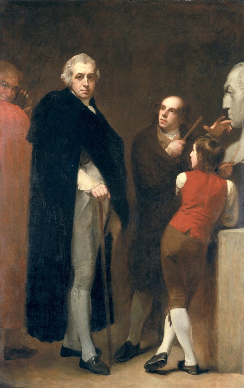 John Flaxman (1755-1826) mallintaa hänen rintakuvaansa William Hayleysta (1745-1820), n. 1791-92 tekijältä George Romney