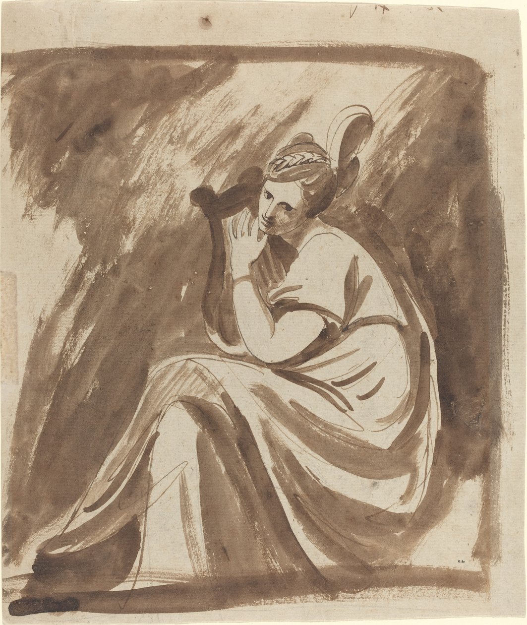 Lady Hamilton soittaa lyyraa tekijältä George Romney