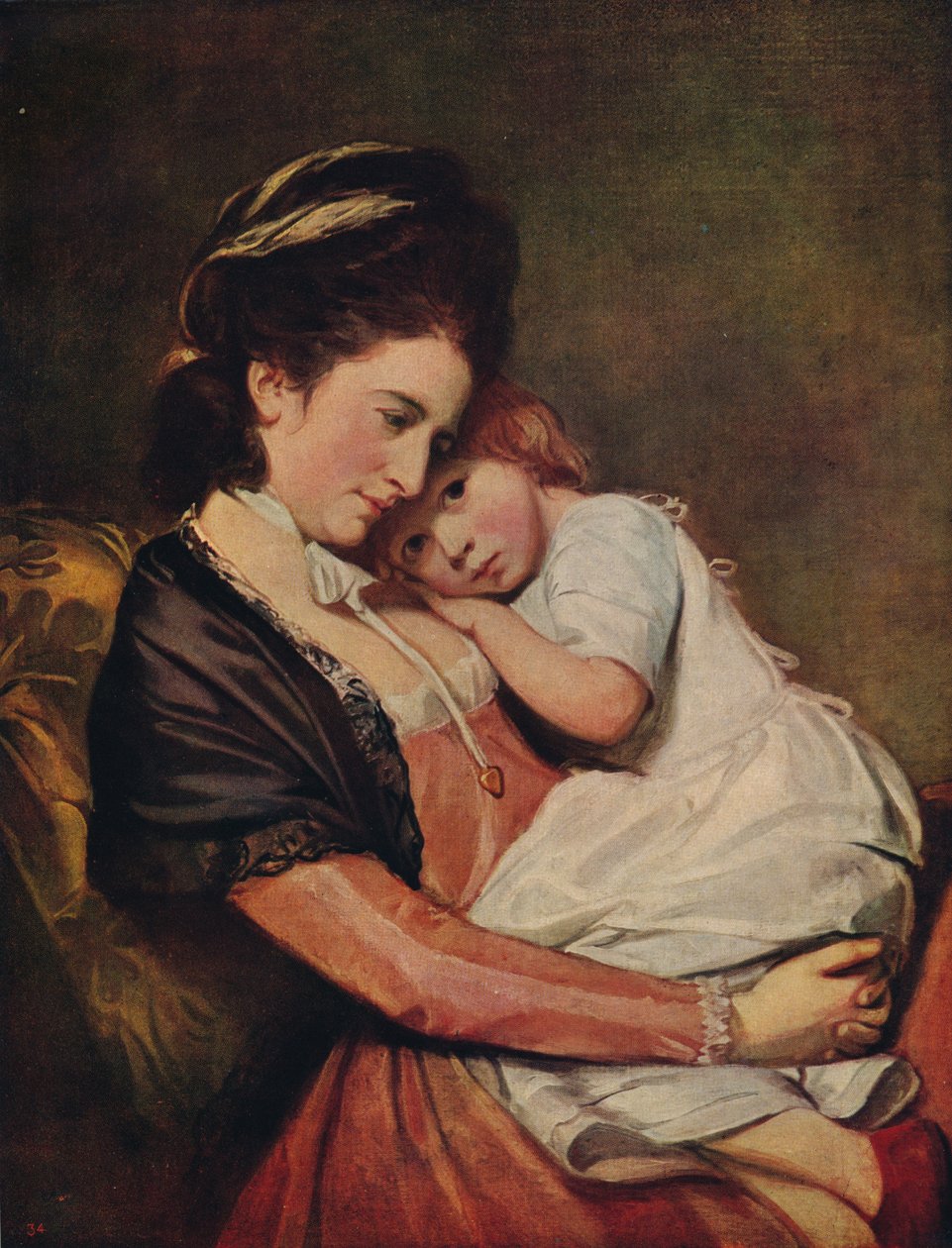 Rouva Johnstone ja hänen poikansa, 1775-1780, c1915 tekijältä George Romney