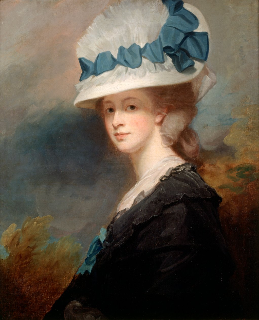 "Mrs Musters" (Sophia Catherine Heywood) 1779-80 (öljy kankaalle) tekijältä George Romney
