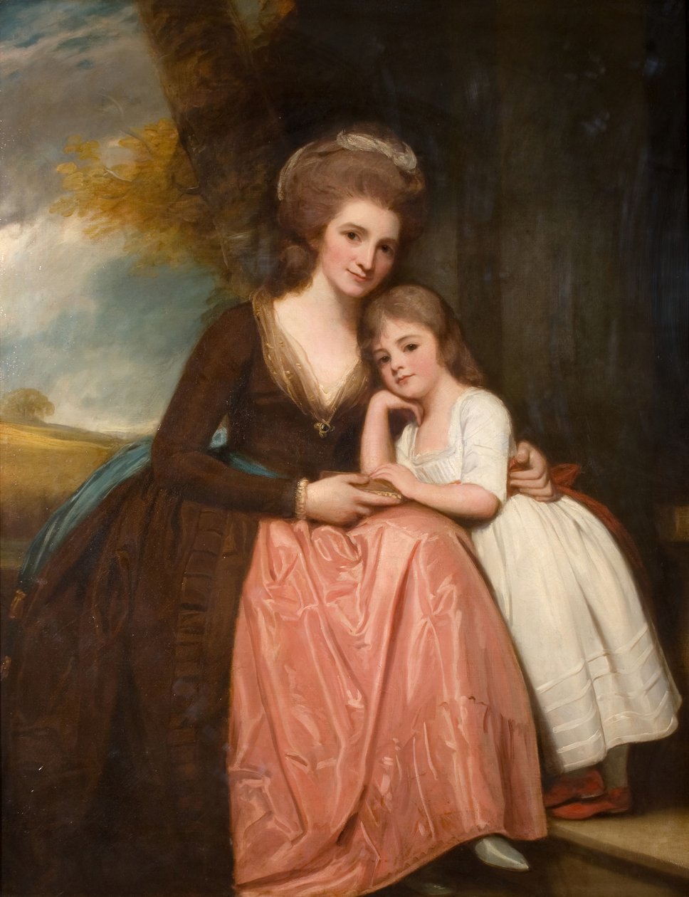 Muotokuva rouva Bracebridgestä ja hänen tyttärestään Marysta, 1784. tekijältä George Romney