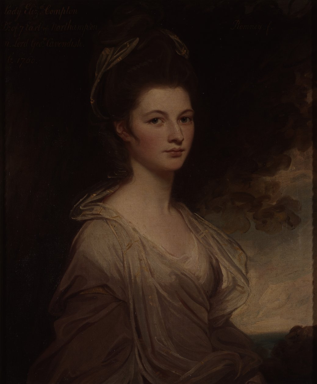 Lady Elizabeth Cavendishin muotokuva (öljy kankaalle) tekijältä George Romney