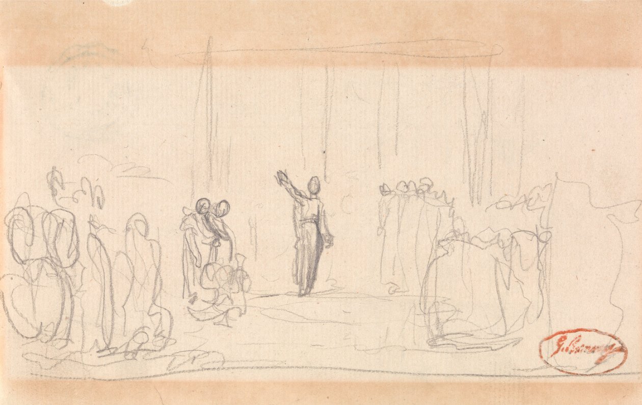 Ehkä väkijoukko profeetan naisen edessä tekijältä George Romney