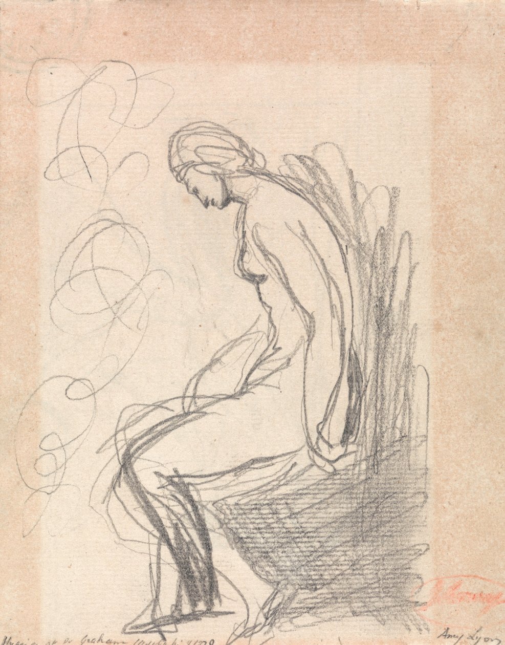 Istuva alaston nainen (Hygeia tohtori Grahamin luona) tekijältä George Romney