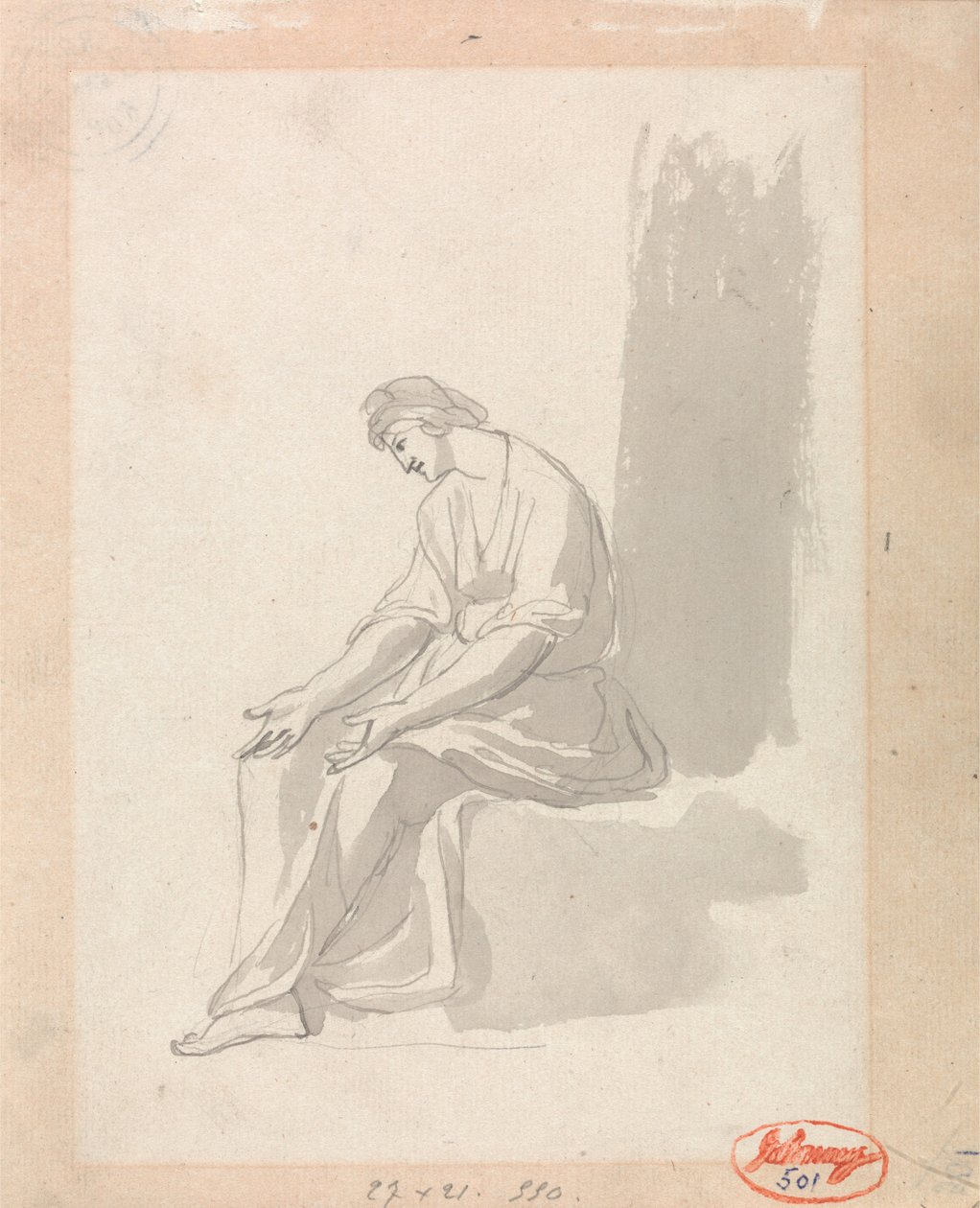 Istuva nainen tekijältä George Romney