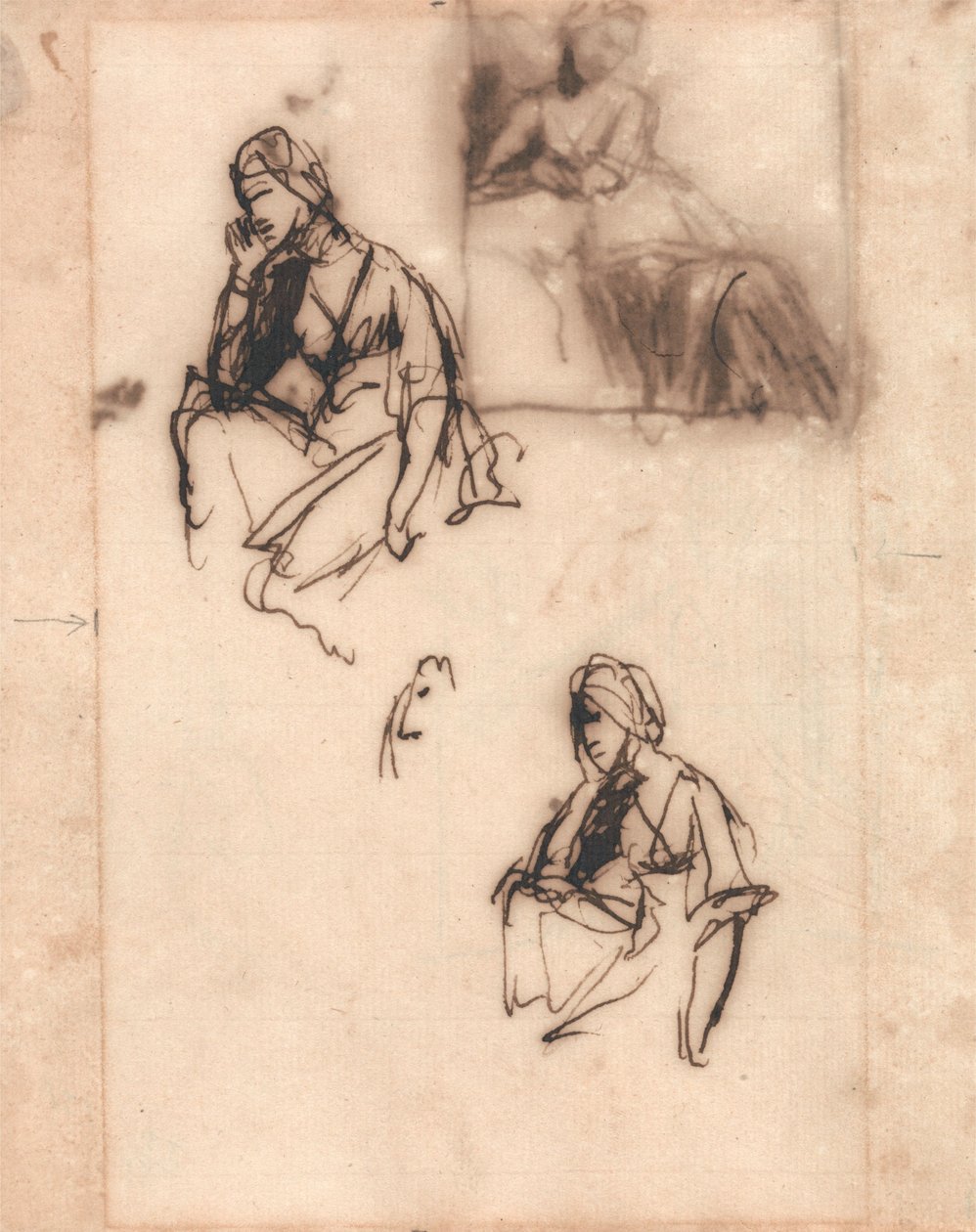 Istuva nainen tekijältä George Romney