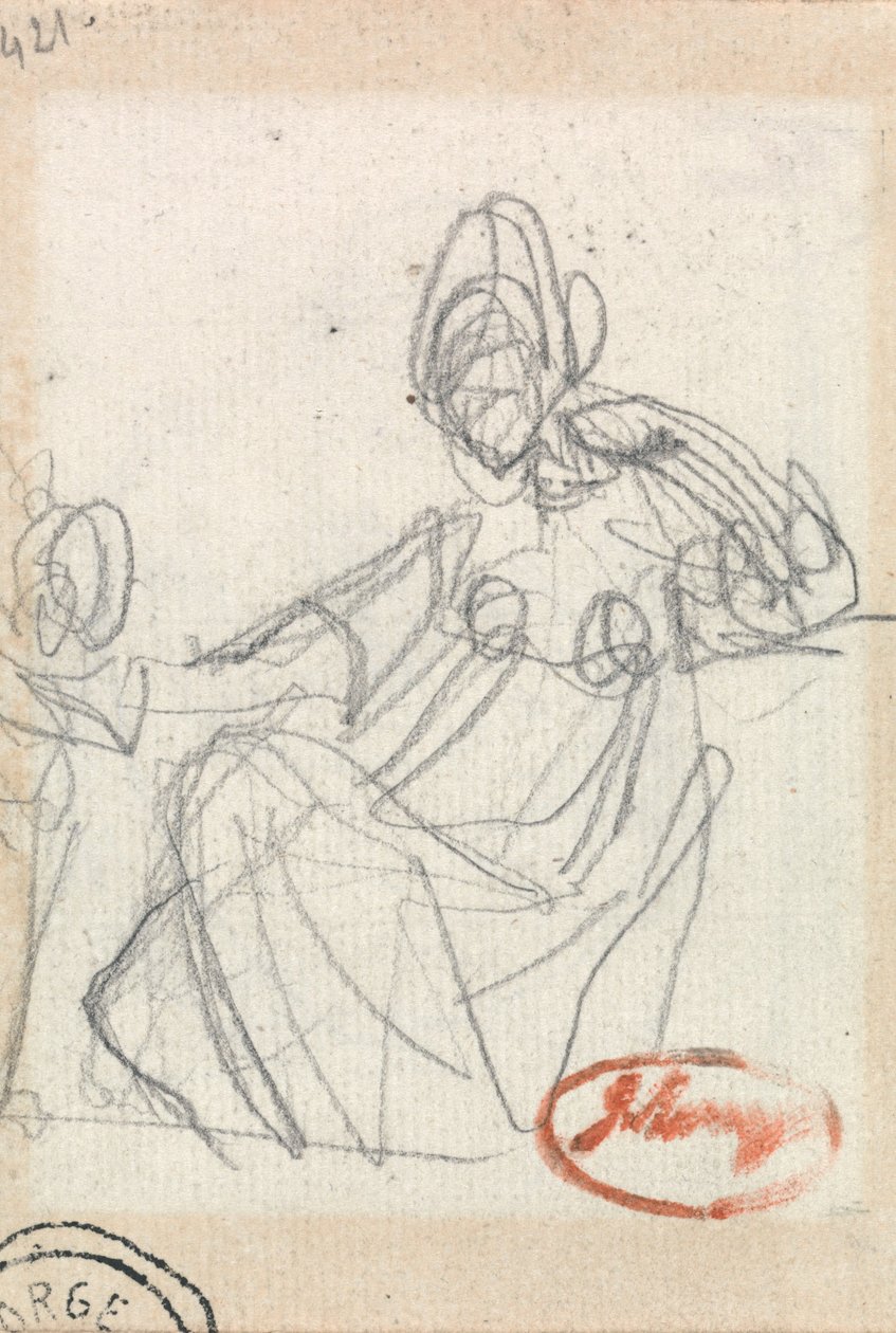 Istuva nainen ja lapsi tekijältä George Romney