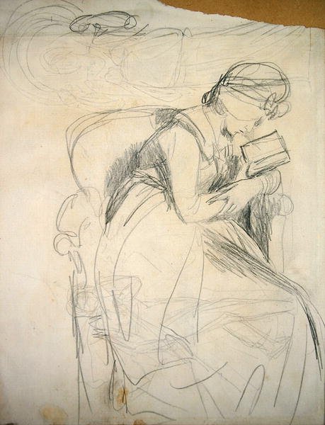 Serena Reading (kynä paperille) tekijältä George Romney