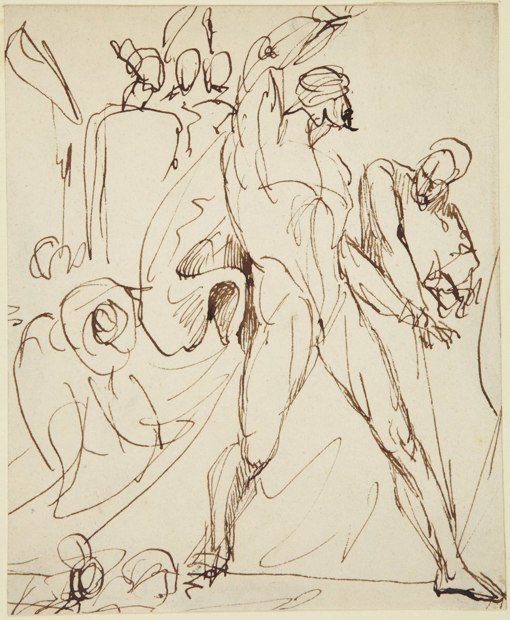 Luonnos Macbethin hahmosta ”Macbethin” juhla-aterian kohtauksessa tekijältä George Romney