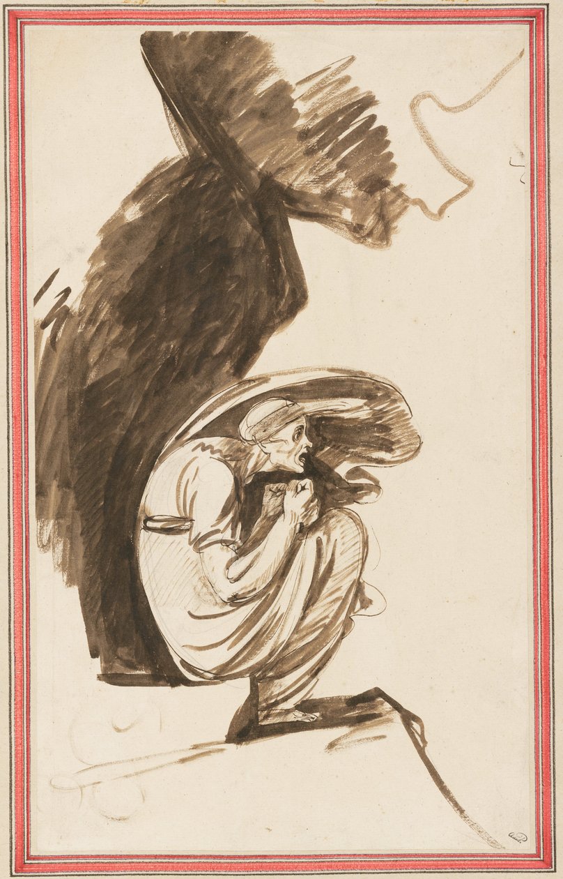 Luonnos teokseen ”Lapin noita” tekijältä George Romney