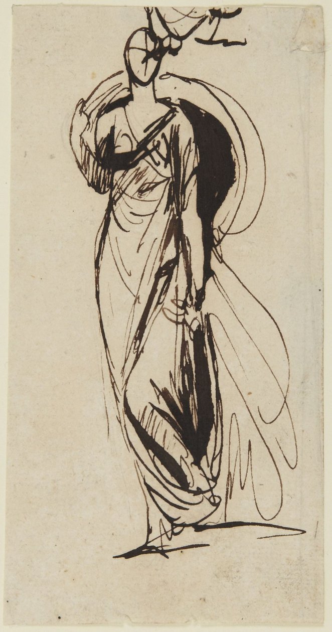 Luonnos Bulkeley-varakreivitärin muotokuvaa varten tekijältä George Romney