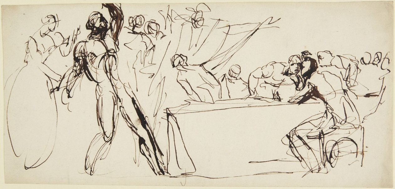 Tutkimus Banquon haamusta ”Macbethin” juhla-kohtauksessa tekijältä George Romney