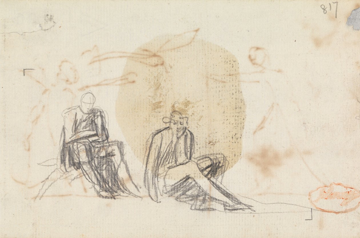 Tutkimus kahdesta istuvasta hahmosta tekijältä George Romney