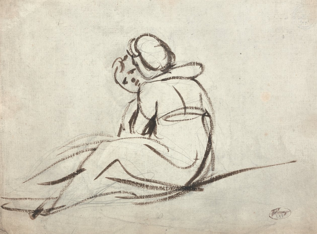 Kaksi lasta syleilee tekijältä George Romney