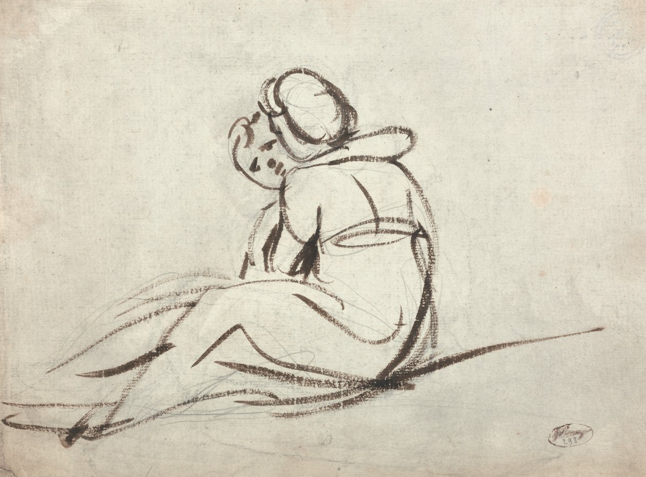 Kaksi lasta syleilemässä toisiaan tekijältä George Romney