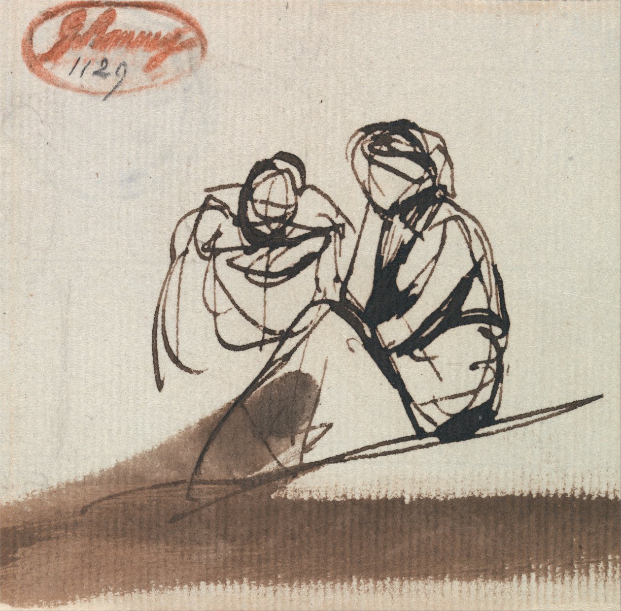 Kaksi istuvaa hahmoa tekijältä George Romney
