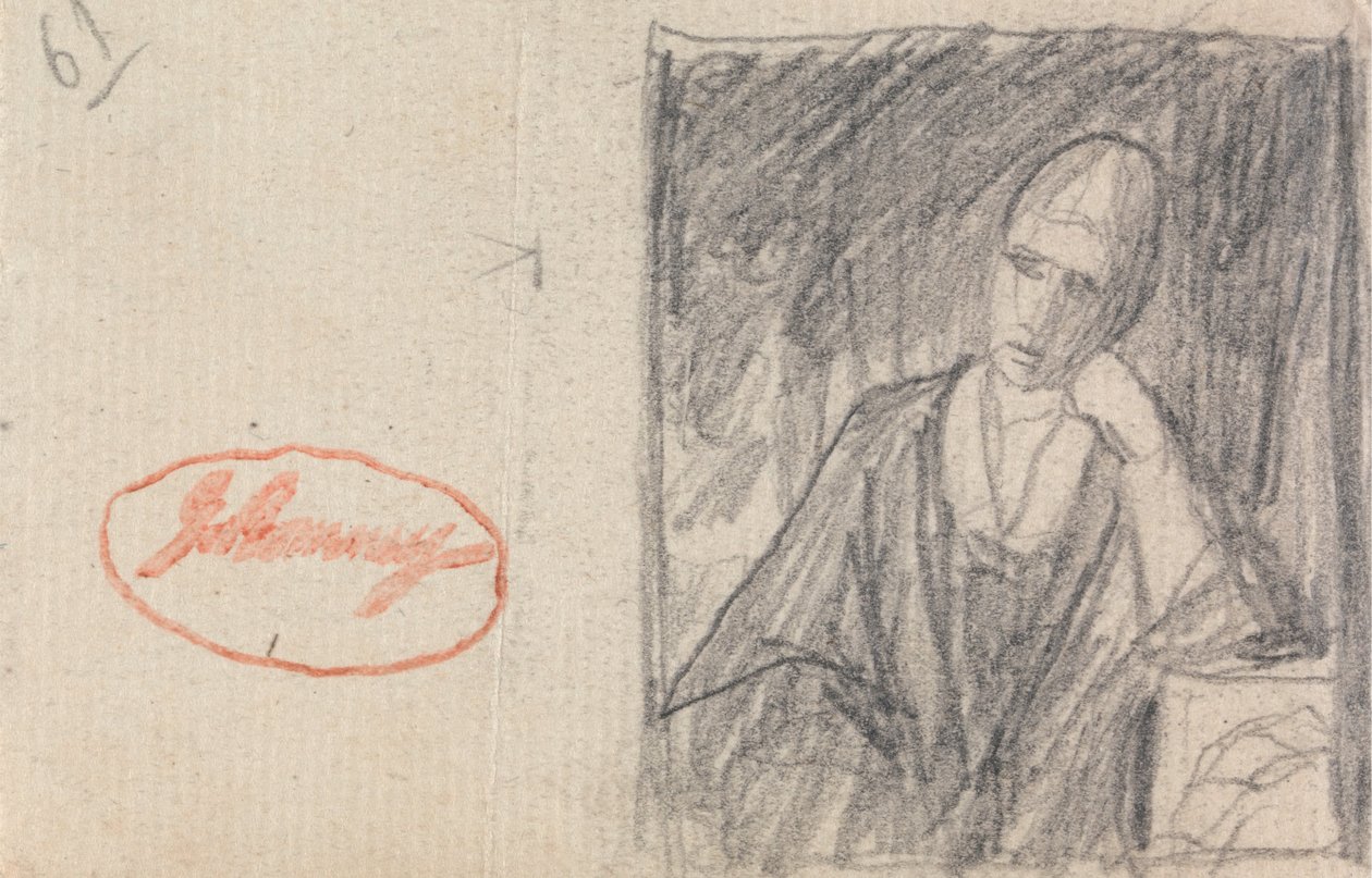 Nainen lepää päänsä taivutetun käden päällä tekijältä George Romney