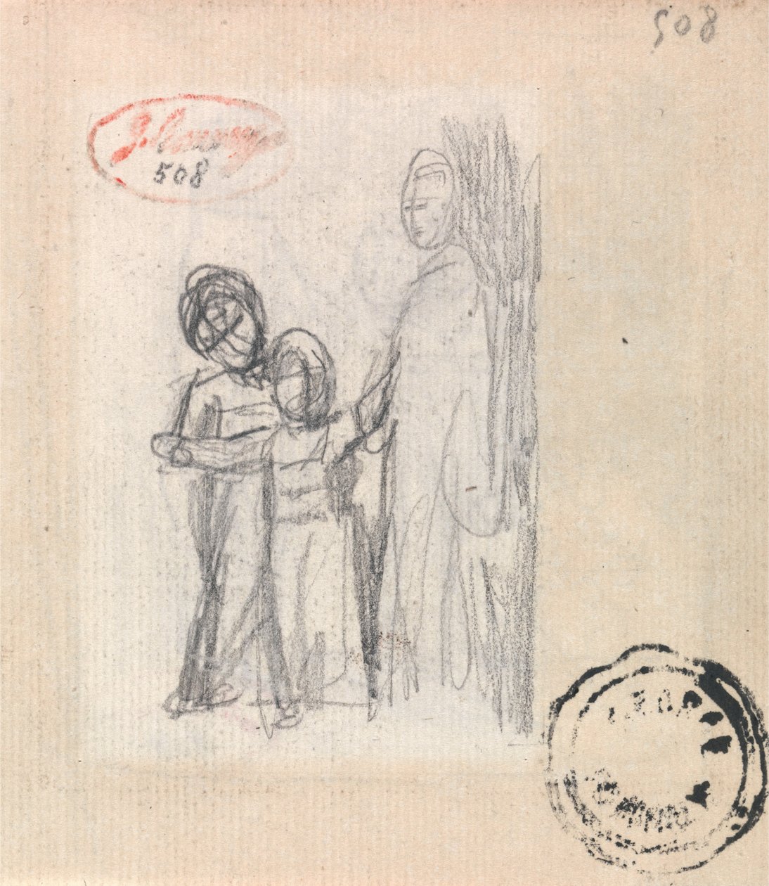 Nainen ja kaksi lasta tekijältä George Romney