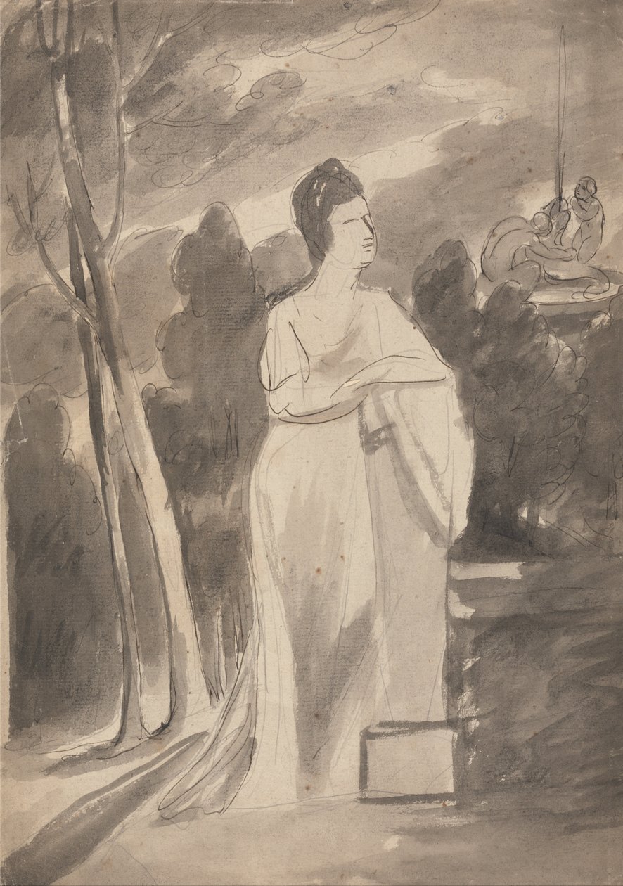 Nainen pylvään ääressä tekijältä George Romney
