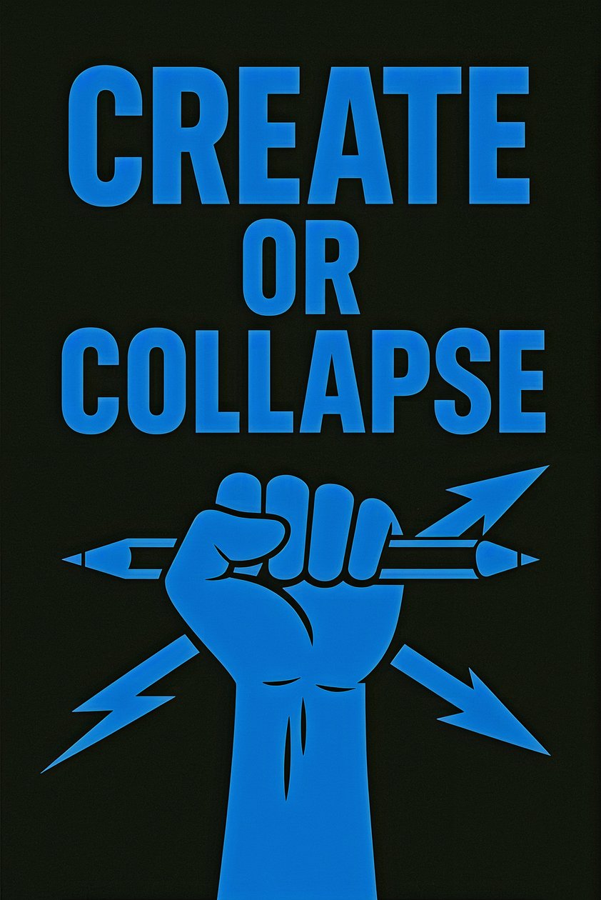 CREATE OR COLLAPSE, 2025 (akryyli kankaalle) tekijältä George Rosaly