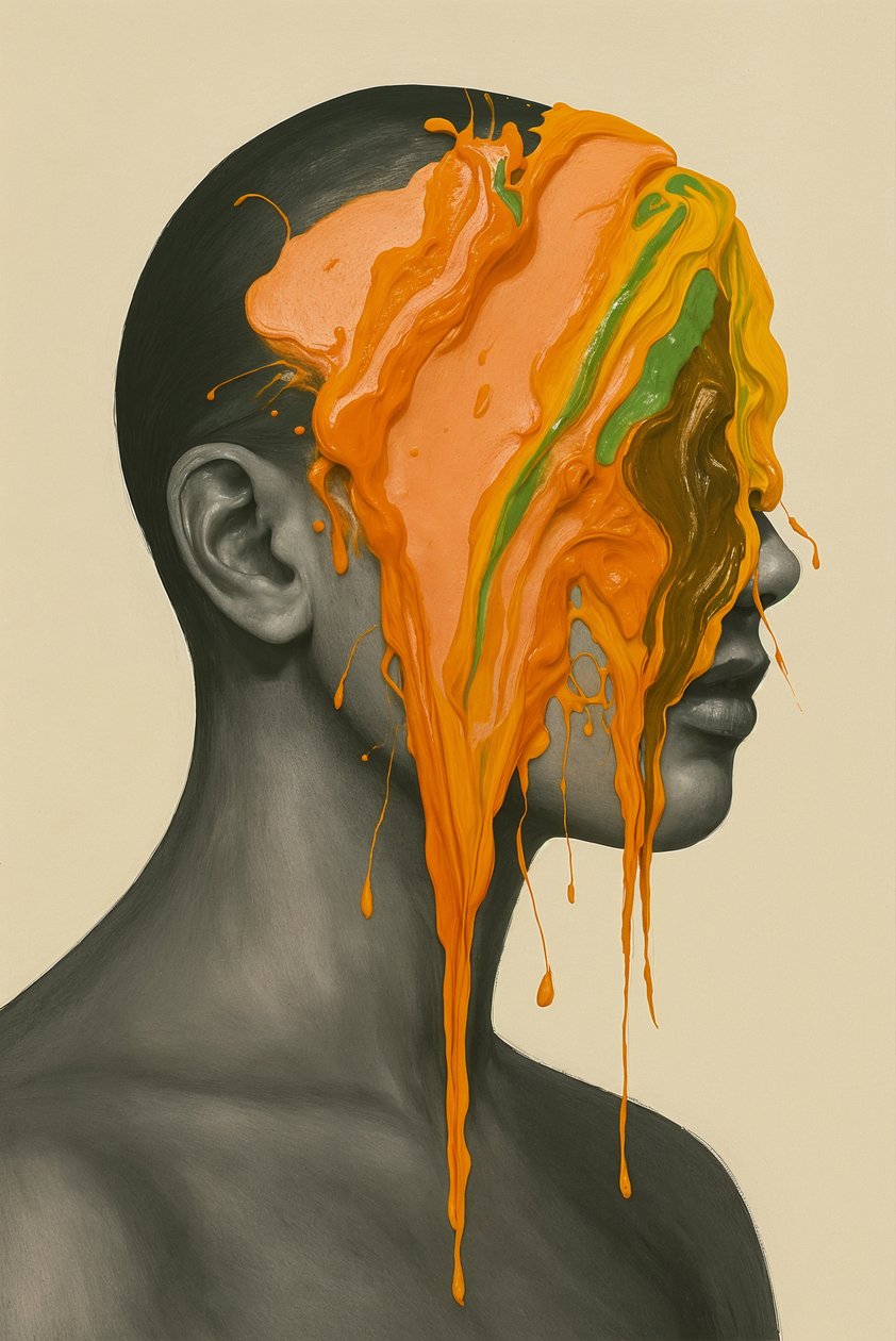 Kultainen melu, 2025 (akryyli kankaalle) tekijältä George Rosaly