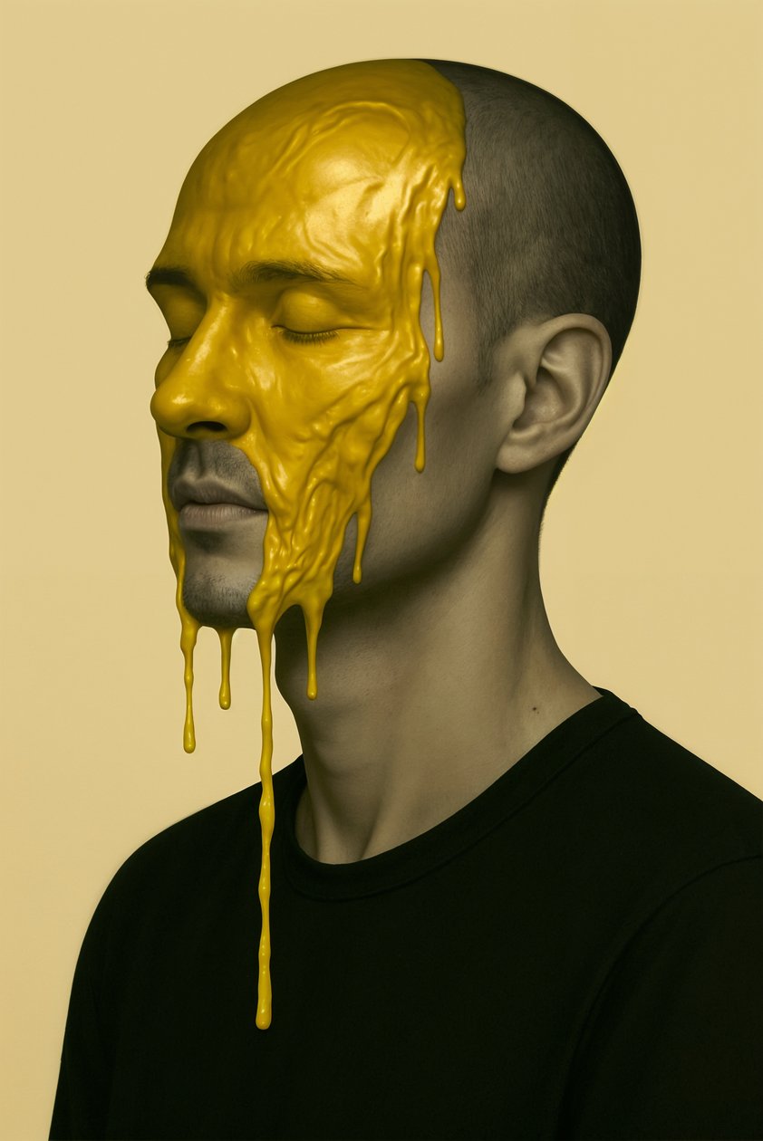 Kultainen staattisuus, 2025 (akryyli kankaalle) tekijältä George Rosaly