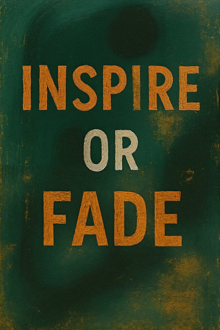 INSPIRE OR FADE, 2025 (akryyli kankaalle) tekijältä George Rosaly