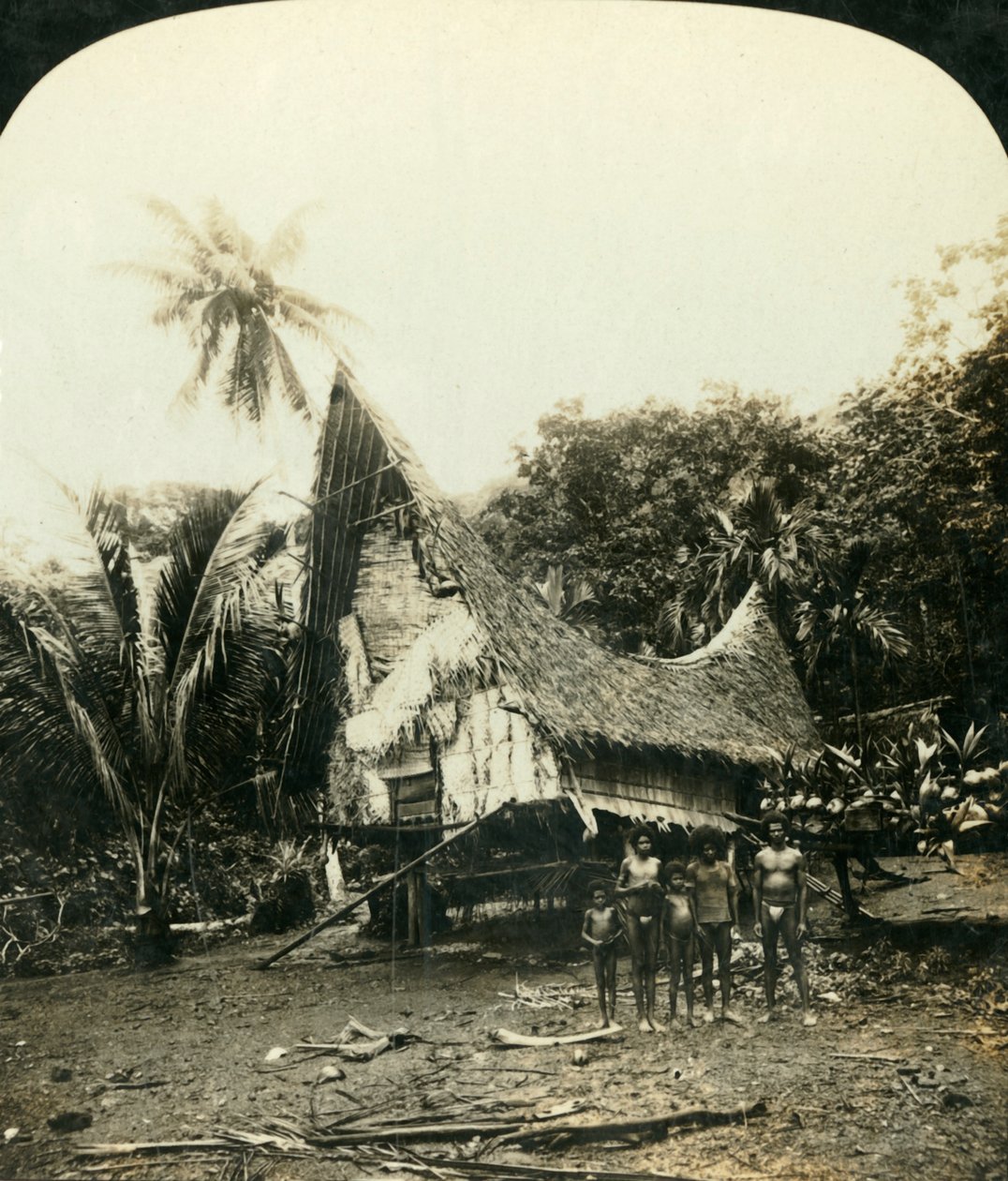 A Native Hut, Sariba, Brittiläinen Uusi-Guinea, 1909. tekijältä George Rose