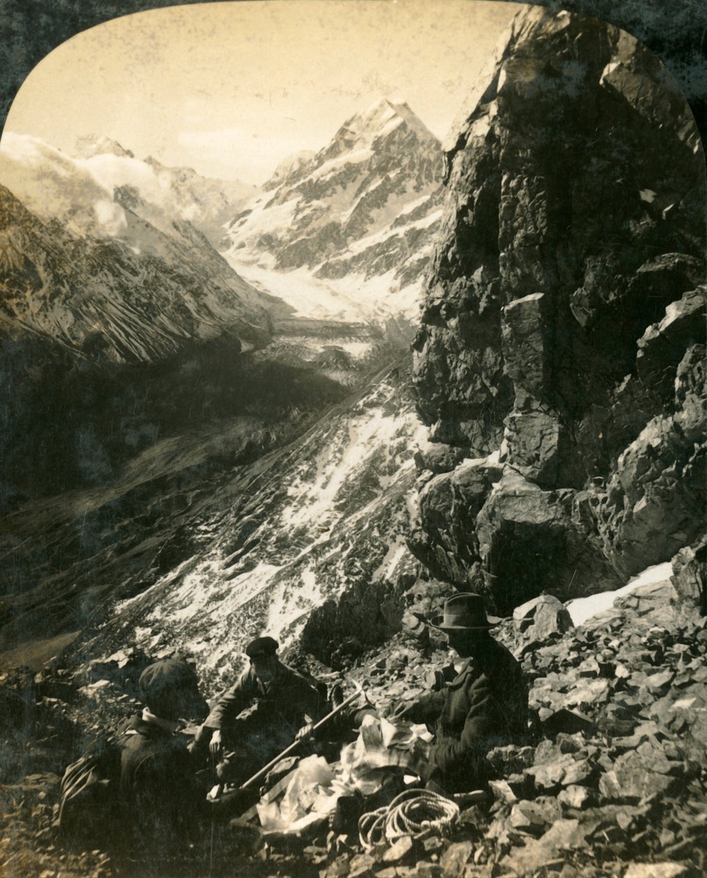 Mount Cook ja Hooker Glacier and Valley, Uusi-Seelanti, 1909. tekijältä George Rose