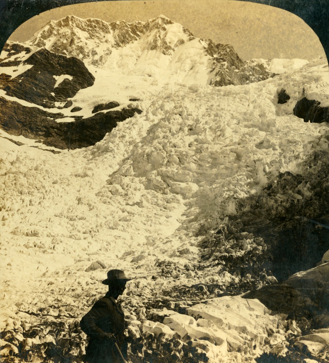Hochstetter Ice Falls, Uusi-Seelanti, 1909. tekijältä George Rose