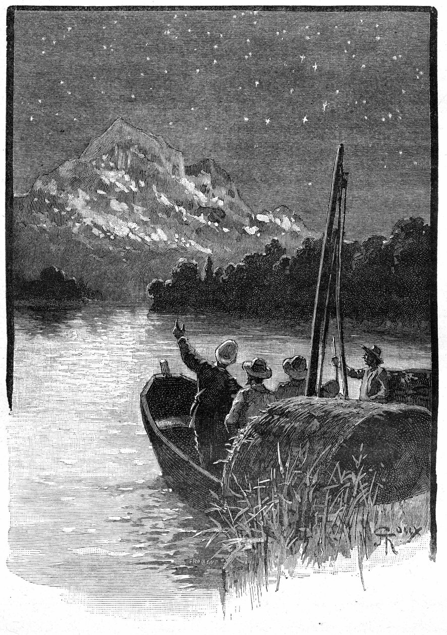 Kuvitus Jules Vernen romaanista "The Superb Orinoco", Hetzel Edition / Voyages Extraordinary 1898 tekijältä George Roux