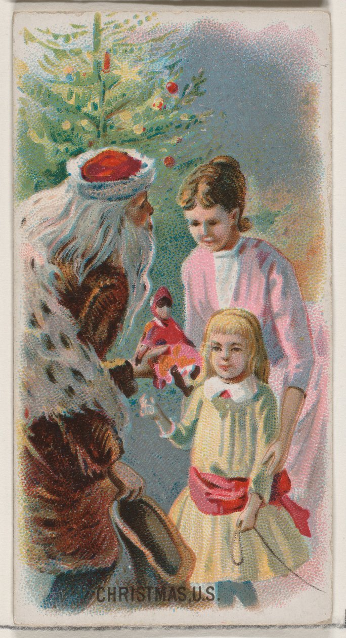 Joulu, Yhdysvallat, Holidays-sarjasta N80 Duke-tuotemerkin savukkeille, 1890, 1890. tekijältä George S. Harris and Sons